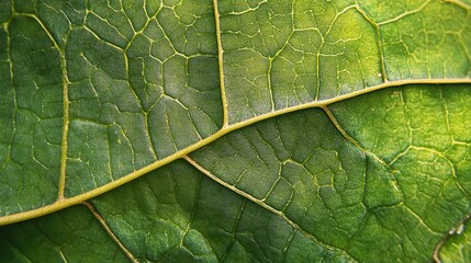 Obraz premium Vibrant Close-up of Large Green Leaves and Tropical Plants, Exotic Foliage in a Lush Tropical Background, Photorealistic and Rich in Color