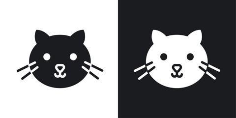 Cat vector icon set in solid style.