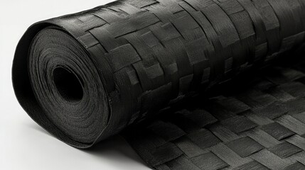 Obraz premium Modern black fabric pattern with precise weave details and a matte finish