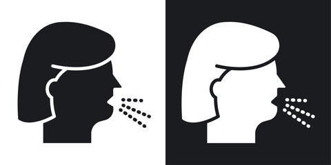 Cough icon vector set in solid style.