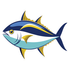 Obraz premium blue-tang-isolated-vector-image-on-a-white-background