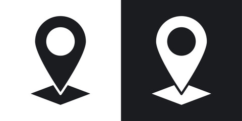 Land layer location vector icon set in solid style.
