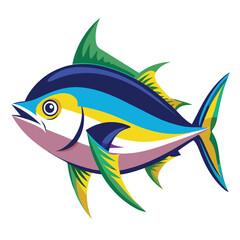 blue-tang-isolated-vector-image-on-a-white-background