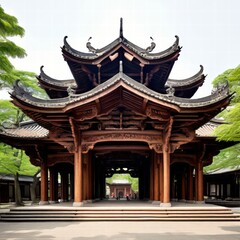 Naklejka premium an AI Image Generator, Traditional East Asian Temple Architecture