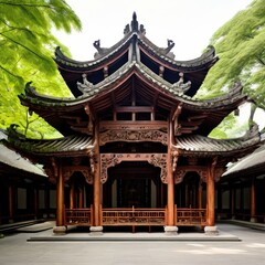 Fototapeta premium an AI Image Generator, Traditional East Asian Temple Architecture