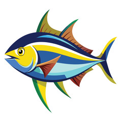 blue-tang-isolated-vector-image-on-a-white-background