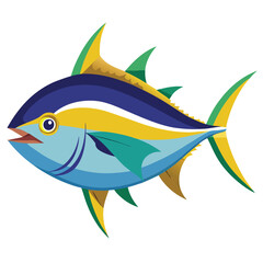 Naklejka premium blue-tang-isolated-vector-image-on-a-white-background
