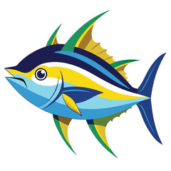 Naklejka premium blue-tang-isolated-vector-image-on-a-white-background