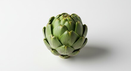 Fototapeta premium Fresh Vibrant Artichoke on White Background