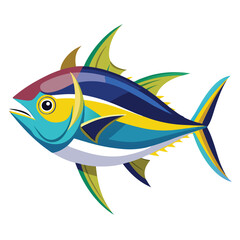 blue-tang-isolated-vector-image-on-a-white-background