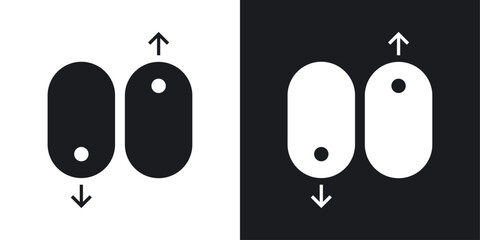 Scroll down up vector icon set in solid style. © Abstractor