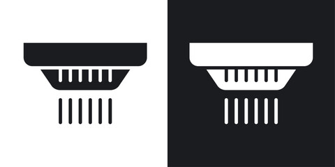Sensor smoke vector icon set in solid style.
