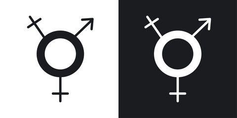 Transgender vector icon set in solid style.