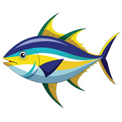blue-tang-isolated-vector-image-on-a-white-background