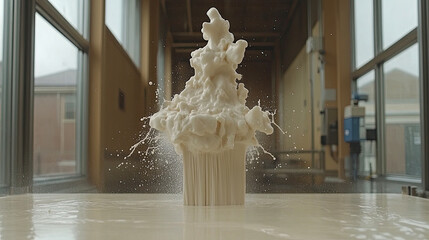 Foamy Eruption From a Container in a Laboratory Setting During a Scientific Demonstration