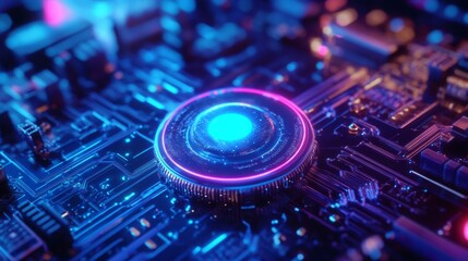 Mesmerizing Kaleidoscopic Scene of Circuit Design and Technology