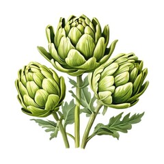 Fototapeta premium an AI Image Generator, Detailed Illustration of Three Artichokes