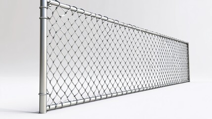 Chain-link fence set against a plain white background. 