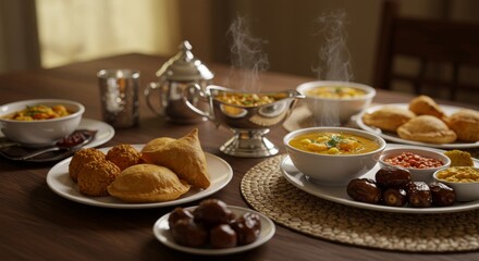 Close up on appetizing ramadan meal 