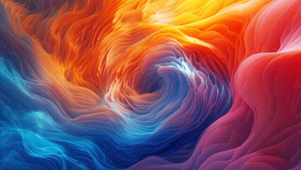 Obraz premium Abstract shapes resembling flames shimmering in different colors create a dynamic and exciting sense of movement