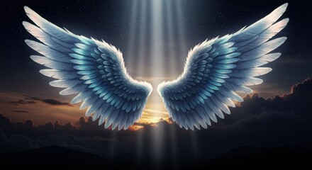 Glowing Iridescent Angel Wings