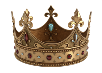 A king crown isolated on white background PNG.AI GENERATED