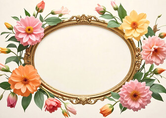 Obraz premium 꽃과 자연을 활용한 프레임 디자인 Floral and Natural Frame Designs