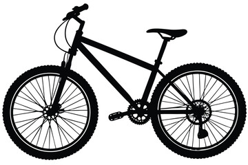 Obraz premium Silhouette of mountain bike