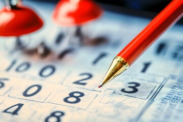 Red Pen Marking a Calendar Date