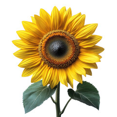 Obraz premium Delicate Yellow Sunflower Isolated on Transparent Background, Ideal for Floral and Nature Illustrations