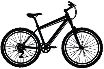 Fototapeta premium Silhouette of mountain bike vector clipart illustration Vector