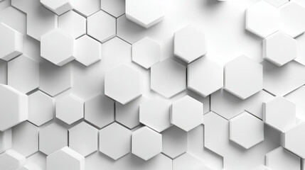 Fototapeta premium Abstract White Hexagonal Background, Modern Minimalist Design with Geometric Precision