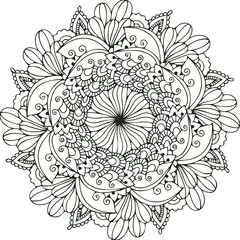 Beautiful flower art and mandala vector design
