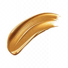 abstract 3d paint brush stroke in different gold colour style isolated on white background

