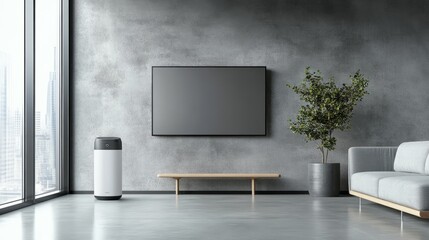 Technology Smart Speaker Perspective Gray Logo Wall