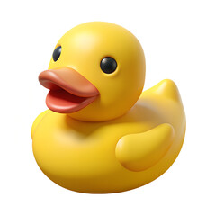 yellow rubber duck on white