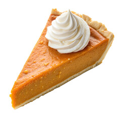 sweet potato pie slice with whipped cream png