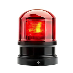 red emergency light isolated on white and transparent background. AI PNG