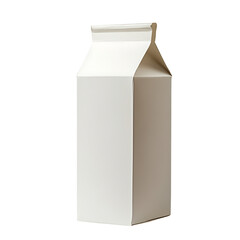 Empty milk white carton isolated on white and  transparent background. AI PNG