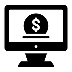 online donation glyph icon