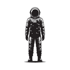 Visionary Astronaut silhouette, leading humanity into the future - Astronaut illustration - Minimalist Astronaut vector - Profession silhouette
