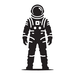 Interstellar Pioneer Astronaut silhouette, unlocking the mysteries of space - Astronaut illustration - Minimalist Astronaut vector - Profession silhouette
