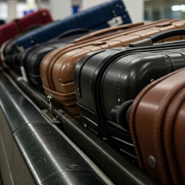 airport lost luggages around the carousel