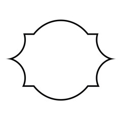 Black Outline Decorative Frame Template. Isolated on White Background. Line banner for culture, religion or historical concept designs. 