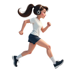 young woman running