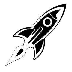Fototapeta premium High-Speed Rocket Silhouette Artwork
