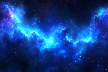 Mystical deep space backdrop featuring cosmic clouds and starry sky