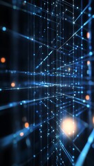 Obraz premium Engaging abstract digital background featuring a grid of light and dark elements for data flow