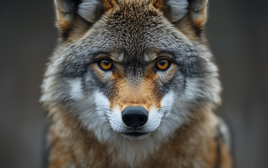 Close-Up of Hungry Gray Wolf Mouth  
