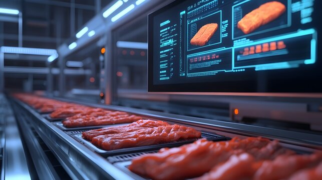 Holographic Food Conveyor Interface with Blockchain-Driven Analytics